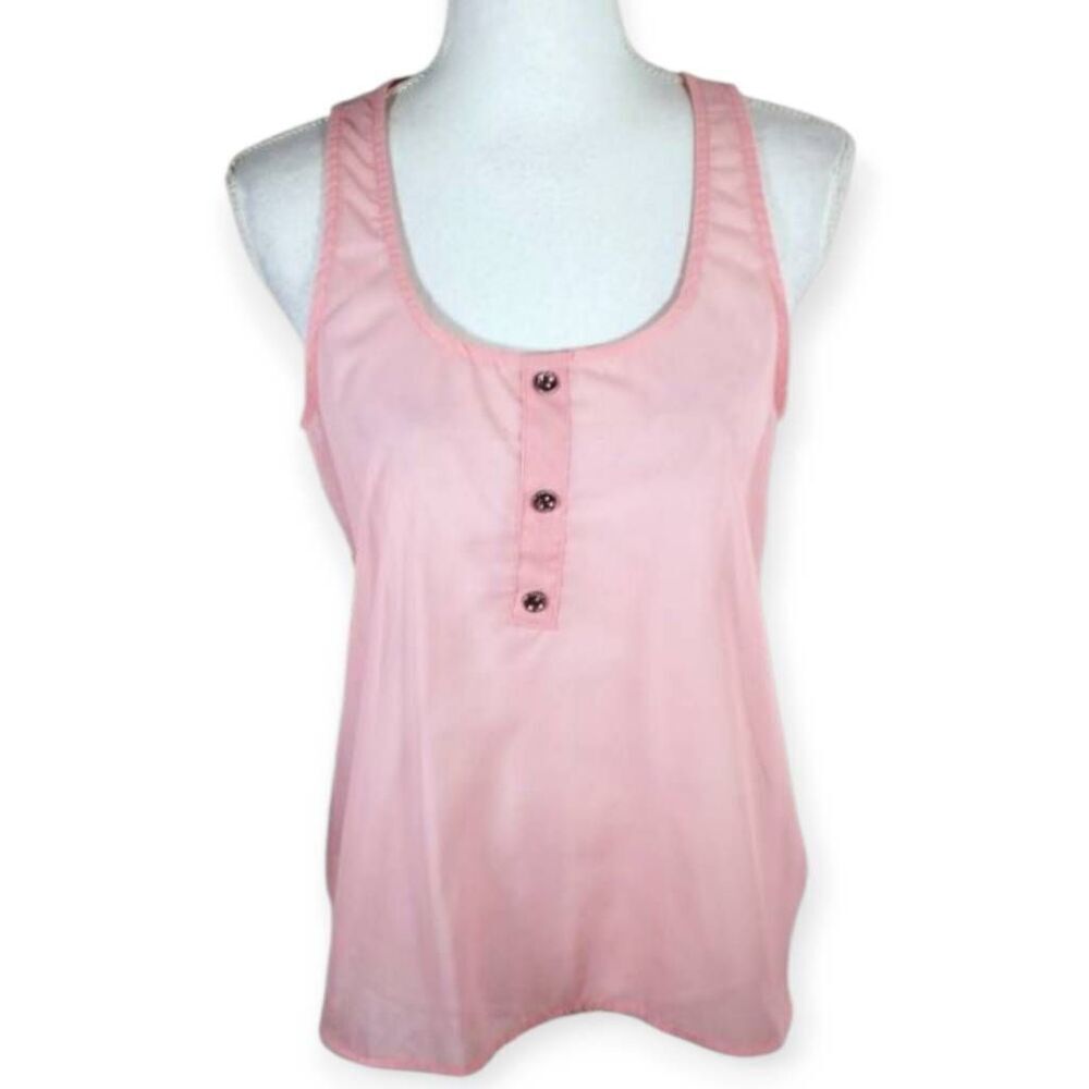 PAPAYA PINK SHEER TANK TOP SZ.M EUC
